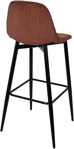 HOME DECO FACTORY, HD0284, Lot de 2 Chaises de Bar Cotele Scott Terra M2, Softness, Mobilier, Assise, Tabouret et Chaise de Bar, 46,5x100,5x49,5 cm, Hauteur Assise 70,5 cm, Terracotta Noir - Nail Gallerys