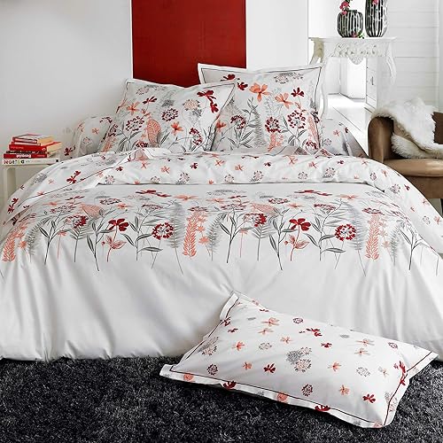 Linnea Drap Plat 240x310 cm Percale Pur Coton Petite Folie Rouge - Nail Gallerys