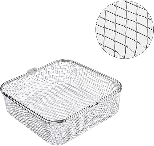 Homeponnew Panier de friteuse carré avec poignée facile à soulever pour friteuse à air de 5,8 l et 6 l, passe au lave-vaisselle, matériau en acier inoxydable 304 de qualité alimentaire, pour - Nail Gallerys