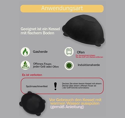 Kazan Chaudron en fonte 10 l, casserole Kazan en fonte, pot en fonte, 10 l, 10 l - Nail Gallerys