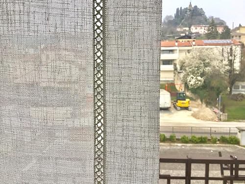 Tissu pour Rideau vitrage Voilages Panneau prix au mètre-Tissu Polyester Effet Lin Blanc Naturel-Largeur de cm 30 à 120 cm (B-largeur 35 cm) - Nail Gallerys