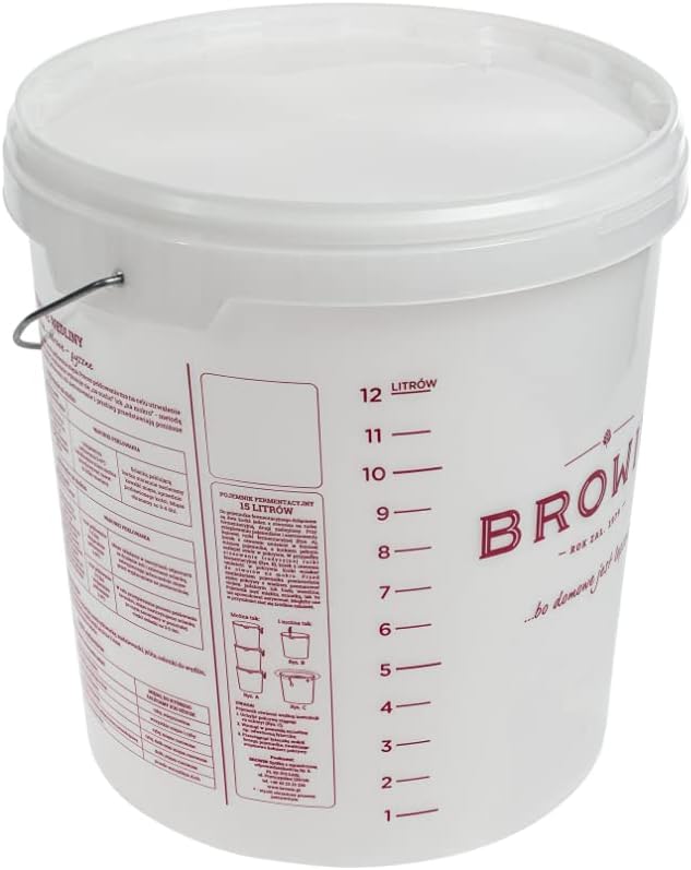 Cuve de fermentation avec couvercle et tube de fermentation Capacité 15 l Pour vin et bière - Nail Gallerys