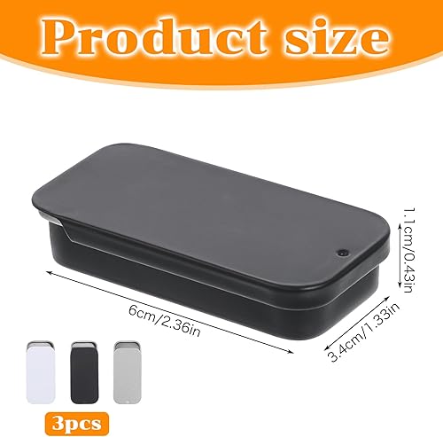 Grevosea Lot de 3 petites boîtes rectangulaires vides en métal avec couvercles pour bijoux, travaux manuels, bonbons, clés, épingles à cheveux (5 x 2,5 x 1 cm) - Nail Gallerys