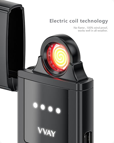 VVAY Briquet Électrique Rechargeable USB C, sans Flamme et Coupe-Vent, câble de Recharge Non Inclus - Nail Gallerys