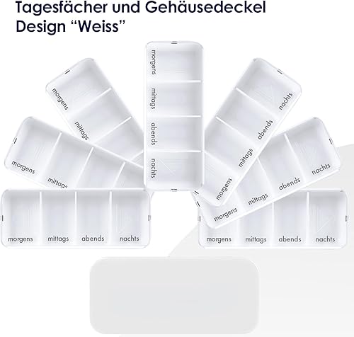 Kerpers® Pilulier Semainier | Hebdomadaire 7 Jours 1 Pièce | Matin, Midi, Soir, La Nuit - Grande Capacité, Plus Rangement | Boîte à Médicaments pour la Maison et les Voyages - Nail Gallerys