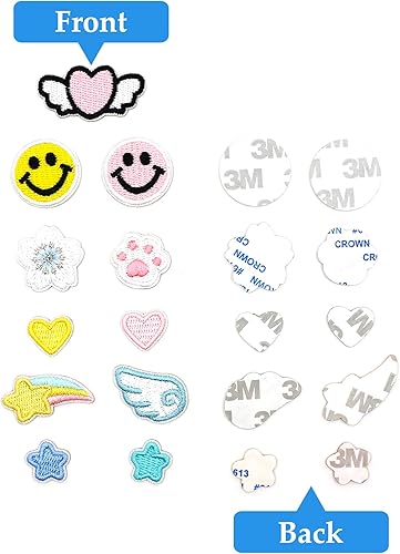 Lot de 21 écussons thermocollants - Motif mignon avec dos autocollant - Pour enfants - Mini broderie - Thermocollants - Pour chapeau veste jean - Bricolage - Décoration - Nail Gallerys