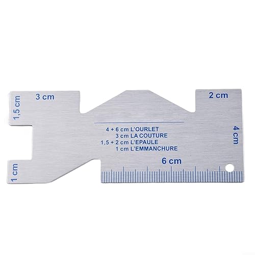 Crafting Essentials Jauge de mesure fiable en aluminium pour couturiers et égouts identiques (B-double côté) - Nail Gallerys