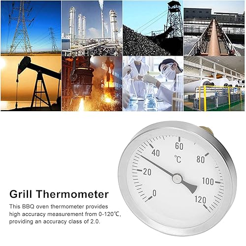 Thermomètre à Collier De Serrage à Clipser, Thermomètre à Ressort Bimétallique De 63 Mm Surface du Tuyau Haute Précision 0-120 ℃ Thermomètre De Barbecue à Lecture Facile Pour Machine - Nail Gallerys