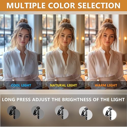 FENCHILIN Miroir Hollywood avec éclairage RGB 18 LED Miroir de Maquillage avec éclairage 80 x 58 cm Miroir Lumineux 3 températures de Couleur avec éclairage Verre trempé Blanc - Nail Gallerys