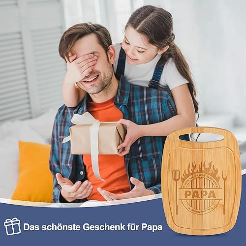 AUROAY Cadeau Papa, Planche à Découper en Bamboo Épaisse, Planche Découper Gravée Unique pour Cadeau Anniversaire Papa, Fête des Pères, Cadeau Noël(Papa en version allemande) - Nail Gallerys