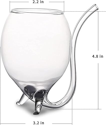 TINGJUNN Lot de 2 verres à vin créatifs avec pailles de 277 ml - Verres à cocktail pour jus de fruits, vin, pour la maison, les fêtes, les bars, les clubs - Nail Gallerys
