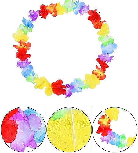 Hawaiian Fleurs Guirlande,10 Pièces Collier Guirlande Hawaïenne Leis pour Décorations de Fête à Hawaii,Fête à la Plage - Nail Gallerys
