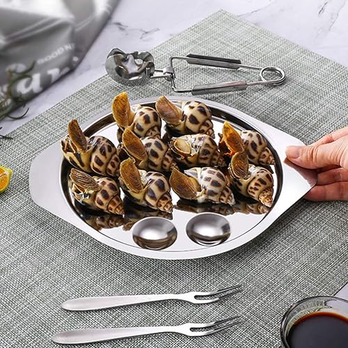 YARNOW 2pièces Plateau Acier pour Escargots De Assiettes De pour Cuisine pour Escargots Conch Et Fruits De Mer - Nail Gallerys