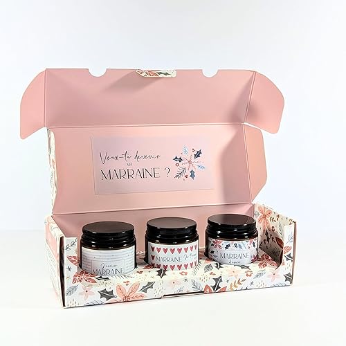 Coffret 'Veux-tu être ma marraine ?' 3 bougies parfumées | Annonce Grossesse, Demande future marraine | Marraine Je t'aime déjà - J'arrive Marraine - Marraine d'amour - Nail Gallerys