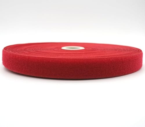 DOJA Barcelona | Ruban Hook Loop à coudre | Hook Loop à coudre rouge | 1 unité | 25 m de long | 25 mm de large | Hook Loop coloré pour coudre | Hook Loop solide pour coudre sac à dos, veste, robe - Nail Gallerys