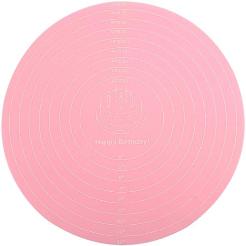 TOPINCN Tapis de Cuisson en Silicone avec mesures pour Support de Plateau tournant à gâteau Anti-adhésif résistant à la Chaleur - Nail Gallerys