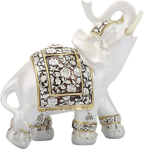 Éléphants Statue, Elephant Blanc Statue Vintage Elephant Decoration Statue Elephant Decoration Elephant Statue Éléphant Sculpture Tronc Richesse Collectionner Chanceux Figurine Home Office Décoration - Nail Gallerys