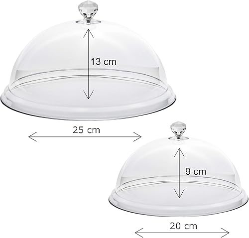 Lot de 2 cuillères, cloche en plastique, dôme en plastique trasparent, dôme transparent, cloche en plastique transparent, cloche pour aliments, cloche en plastique, (lot de 2) diamètre 20 et 25 cm - Nail Gallerys