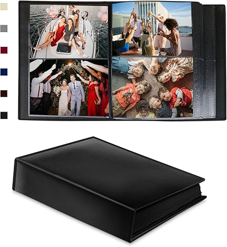 Album photo de 10 x 15 cm à 200 pochettes paysage pour cadeaux de mariage, livre de souvenirs en cuir pour photos de famille, anniversaire, école, bébé, voyage, peut contenir 200 photos horizontales - Nail Gallerys
