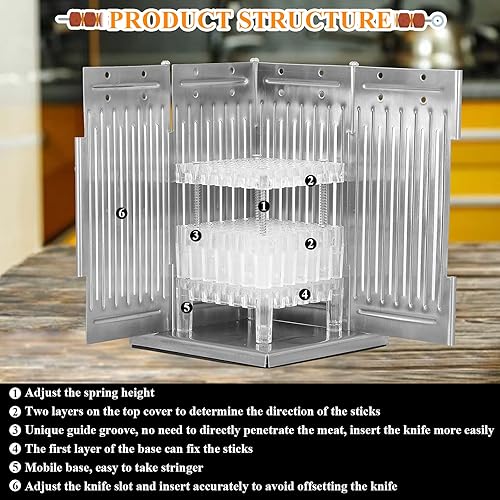 MXBAOHENG Boîte à brochettes en acier inoxydable 304 de qualité alimentaire, 49 trous, Facile à nettoyer, Brocher et couper, Spécifications de fonctionnement - Nail Gallerys