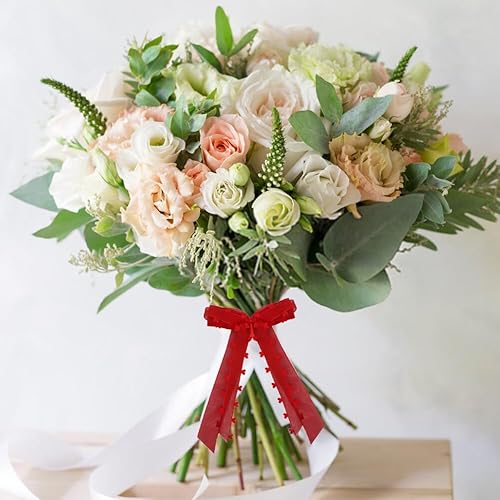 URFEDA 30PCS Nœud de Voiture Mariage, Nœuds Antenne Mariage, Noeud Ruban Satin Rouge, Emballage Cadeau Ruban Nœud de Noël, Cœur Noeud Décoratif pour Mariage Voiture Chaise Cadeau Bouquet, 17cmx11cm - Nail Gallerys