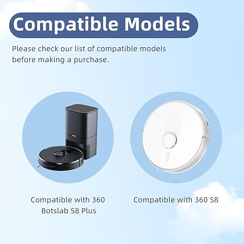 Liveryde Pièces de rechange compatibles avec 360 S8, Botslab S8 Plus, compatible pour EZVIZ RE4 / RE5 Plus accessoires, 1 brosse principale, 4 brosses latérales, 4 filtres, 4 chiffons de vadrouille - Nail Gallerys