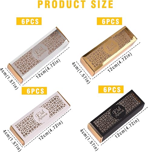 Lot de 24 boîtes à friandises Eid Mubarak Islam Mubarak Cadeau Bonbonnière Chocolat Boîtes Ramadan Mubarak Parti Décoration de Fournitures Fête Musulmane Islamique - Nail Gallerys
