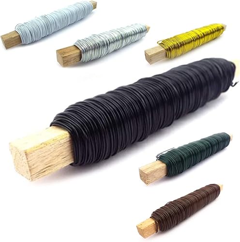 Fil de fleuristique, de liaison, en métal, pour fleurs, bricolage, 50 m, blanc - Nail Gallerys