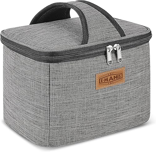 E-MANIS 4L Sacs isothermes,Mini Sac Repas Portable Multi-usages Lunch Box Bag pour Femmes Hommes Enfants,Gris - Nail Gallerys