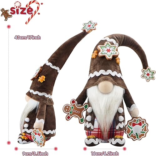 Gehydy GNOME de Noel Deco Noël GNOME Peluche Elfe Christmas Décoration pour Maison Cuisine 43cm - Nail Gallerys