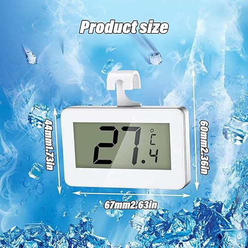 Thermometre Frigo: 3 Pièces Thermometre Congelateur avec écran LCD et Crochet D'alarme Antigel Thermometre pour Congelateur Thermomètre pour Réfrigérateur Thermometre Frigo Congelateur pour Bars Cafés - Nail Gallerys