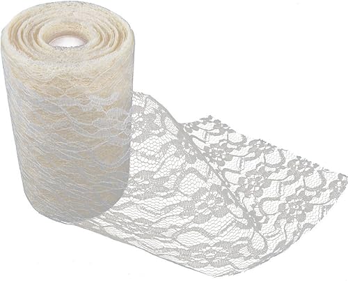 Rouleau de dentelle ivoire et crème - Décoration vintage de maison ou de mariage - Idéal comme chemin de table, écharpe de chaise - 15 cm x 22 m - Nail Gallerys