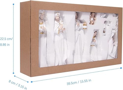 KieTeiiK Statue de crèche de Noël - Décorations de Noël - Figurines de sagesse en résine pour la maison, les vacances, l'église - Nail Gallerys