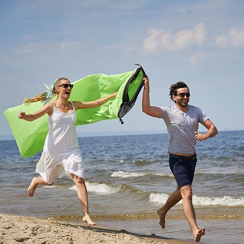 Captain Mike Canapé gonflable sans pompe - Chaise longue de plage - Pliable et portable - Sac à dos inclus - 190 x 70 cm - Pour plage, jardin, voyage, camping (bleu) - Nail Gallerys