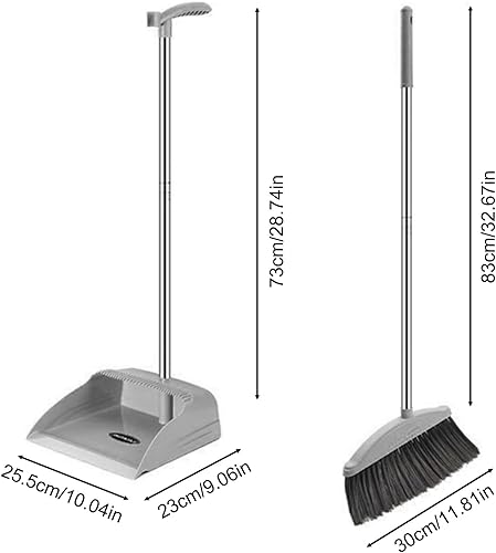Shenrongtong Pelle à poussière et Brosse à Long Manche, Nettoyage, Balai à Long Manche et Pelle à poussière Debout pour intérieur et extérieur, Nettoyage Domestique - Nail Gallerys