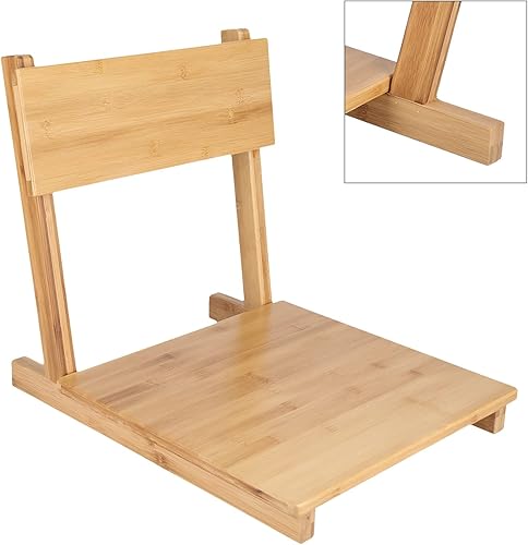 Chaise de Sol, Chaise de Tatami sans Jambes de Style Japonais Portable en Bambou avec Support de Dos Chaise de Sol Chaise de Dossier de Fenêtre(Couleur Primaire) - Nail Gallerys