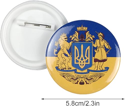 SUFUBAI Lot de 12 pin's Ukraine pour 1 lot d'épingles de drapeau ukrainien - 5,8 cm - Rond - Logo en plastique durable - Pour décoration de vêtements - Nail Gallerys