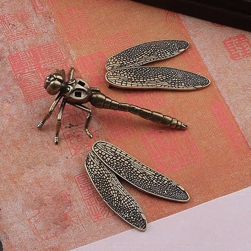 ANNJUC Mini libellule en laiton en fonte - Style rétro - Sculpture en métal - Décoration artisanale - Finition - Nail Gallerys