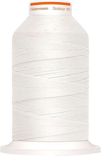 Gütermann Fil à coudre Outdoor 400m Résistant aux UV et aux intempéries Projets de couture Accessoires de couture Blanc, Col. 1005 - Nail Gallerys