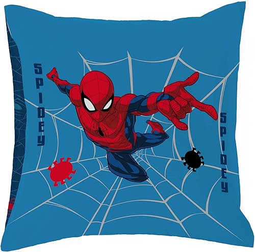 Jay Franco Marvel Spiderman Visages de Spidey Set de taies d'oreiller réversibles Enfant 80x80 cm, 100% Coton - Lot de 2 - Nail Gallerys