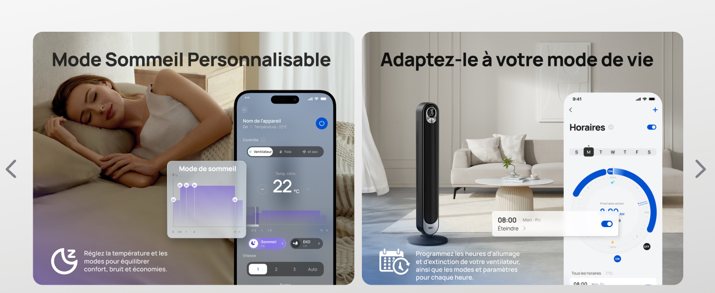 Dreo Ventilateur Colonne Silencieux avec Alexa