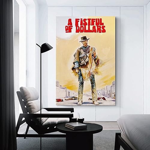 ENQIAOZHANG Affiches et impressions 40x60cm Clint Eastwood Per un pugno di dollari Film Artrative Poster Soggiorno Camera da letto Pittura Opera d'arte Senza Cornice - Nail Gallerys