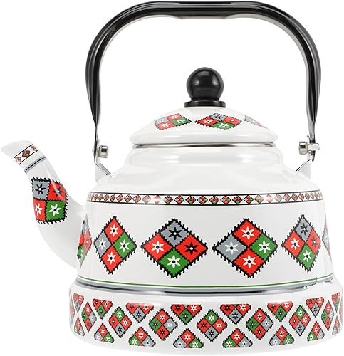 Kichvoe Bouilloire À Thé En Émail Bouilloire En Émail De 2 5 L Bouilloire À Thé Vintage Bouilloire À Eau Émaillée Théière Pour Cuisinière À Induction Beige - Nail Gallerys