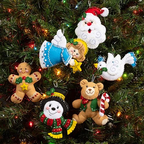 Bucilla, Holiday Favorites 89577E Kit de fabrication de 6 pièces en feutre Idéal pour les loisirs créatifs - Nail Gallerys