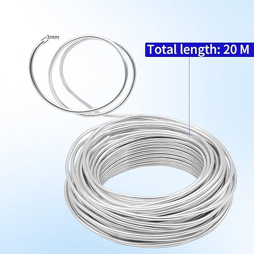 TOKSEO 3 mm Fil d'Artisanat en Aluminium, 20 m Fil Aluminium, Fil de Fer Souple Loisir Creatif, Fil Aluminium Argent pour Sculpture, Fabrication de Bijoux, Tissage et Emballage - Nail Gallerys