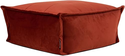 Icon Vita Tabouret Velours, Pouf Repose Pieds avec Remplissage, Tabouret Pouf, Meuble Salon, Decoration Chambre, Terracotta - Nail Gallerys
