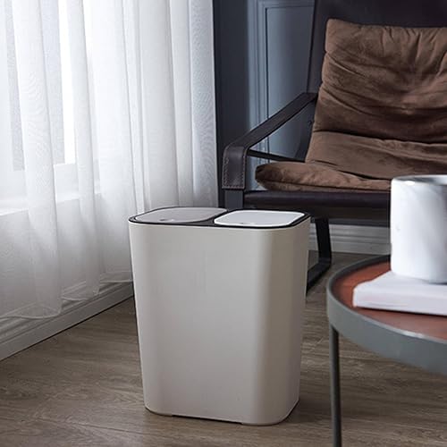 Generico Poubelles de Recyclage Doubles Humides et Sèches de 15 Couvercle à Ressort Poubelles Classifiées Poubelle pour Cuisine, Véhicule, Salle de Bain, Blanche - Nail Gallerys