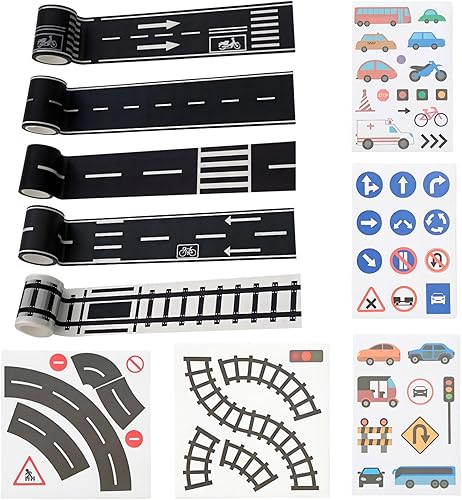 10 Rouleaux Washi Tape Route Autoroute Chemin de Fer DIY Décoratif pour Enfants Chambre Jeu Création Scolaire Éducation Routière Auto-Adhésif - Nail Gallerys