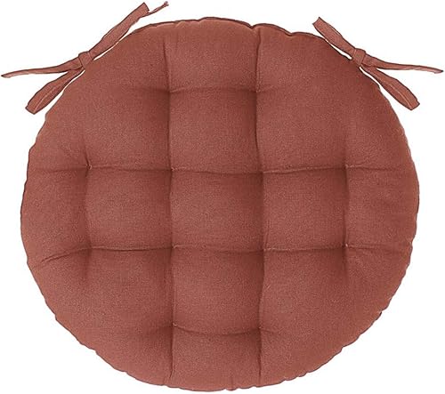 PEGANE Lot de 4 galettes de Chaise Rondes en Coton Coloris Terracotta - 38 x 38 cm - Nail Gallerys