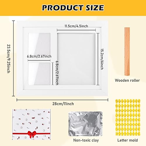 Sporgo Lot de cadres photo 3D en bois avec 2 photos et empreintes de pattes, rotatif à 360 °, cadre photo en bois pour chiens ou propriétaires de chats (avec emballage cadeau) - Nail Gallerys